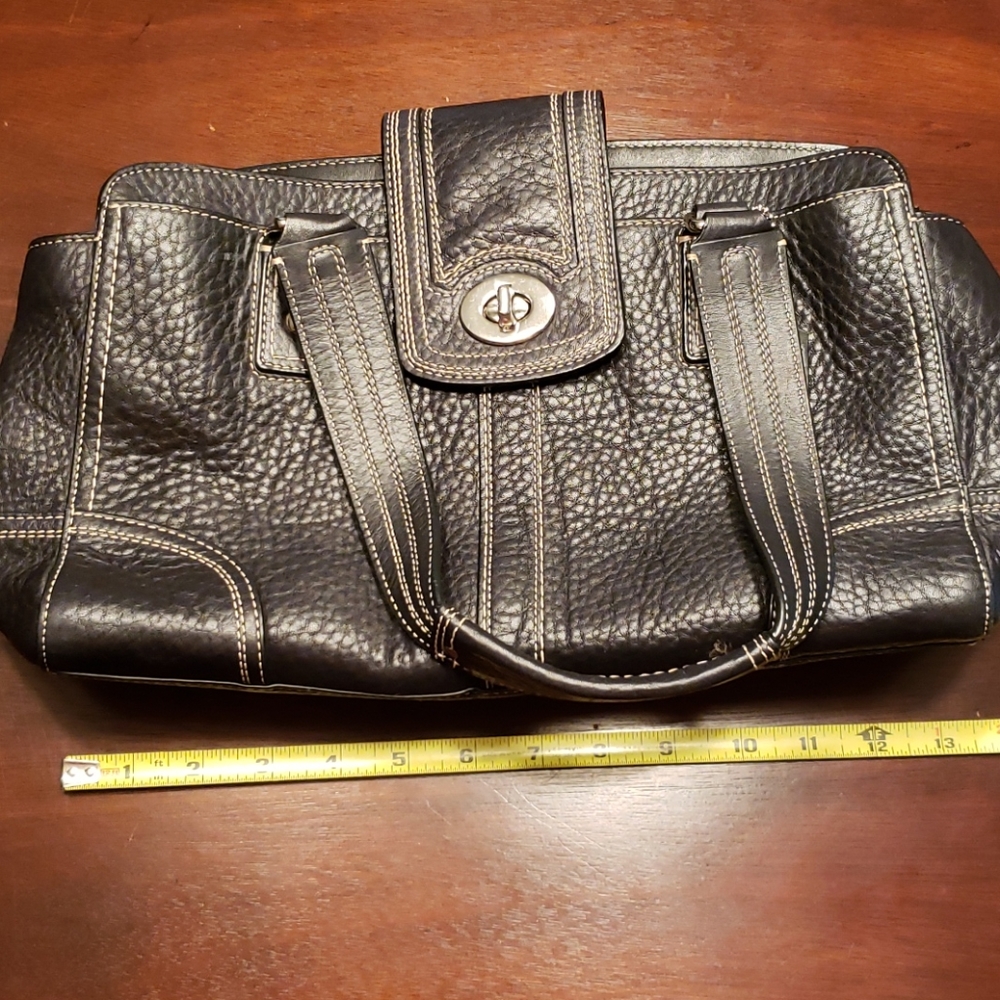 Coach black pebble leather purse